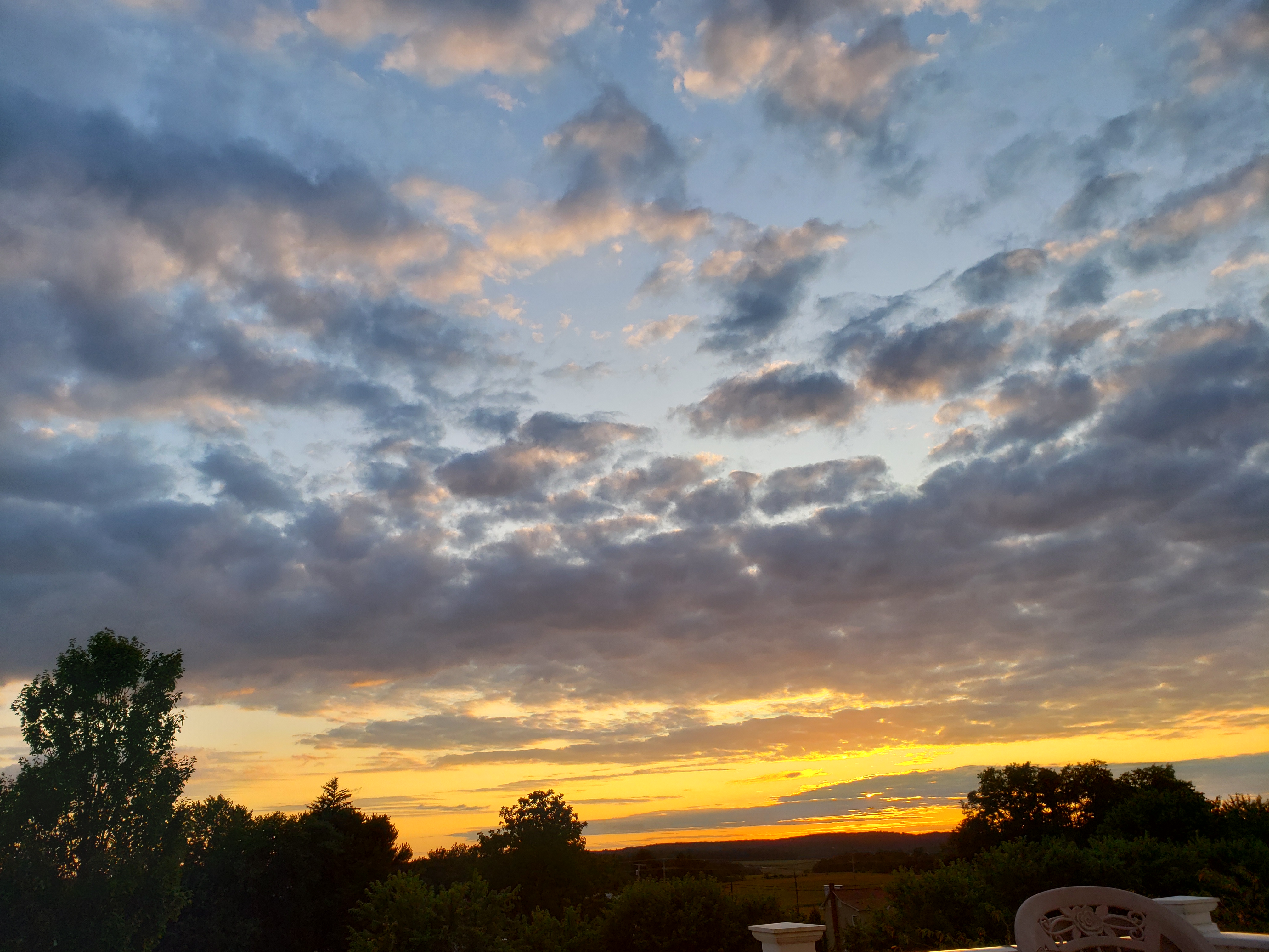 sunset over balcony